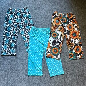 3 x Child leggings for a toddler. Colorful set of three. Pants for 3-4 year olds